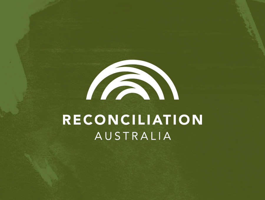 Reconciliation Australia logo on green splash