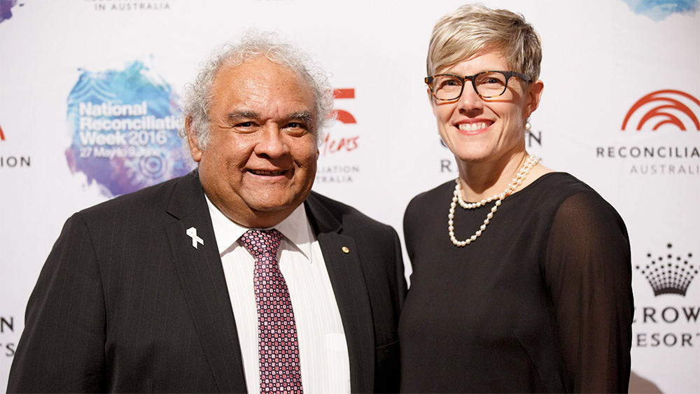 Co-chairs of Reconciliation Australia, Tom Calma and Melinda Cilento.
