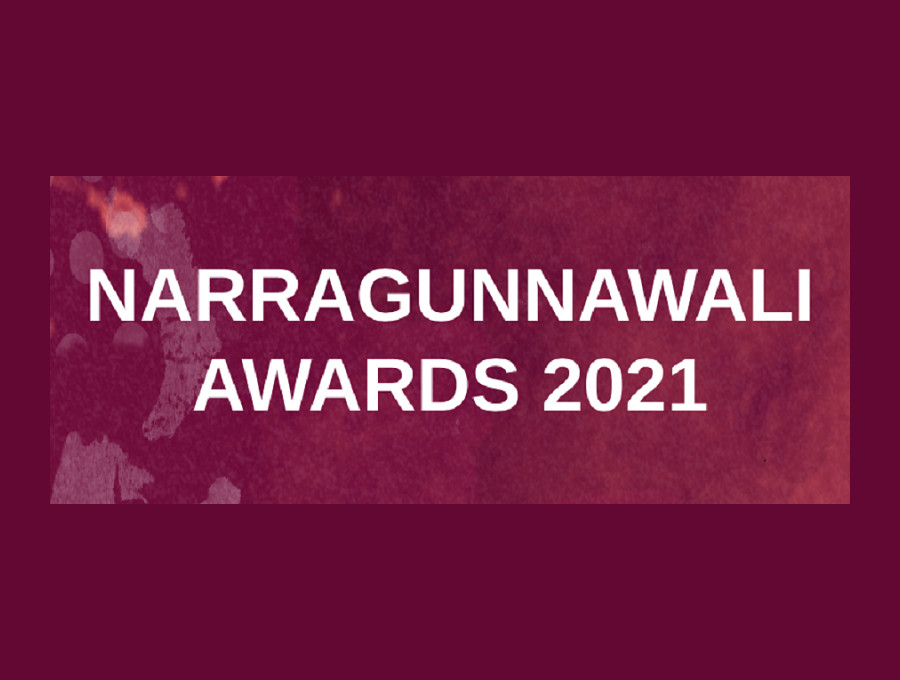 Narragunnawali Awards 2021 logo on purple background.