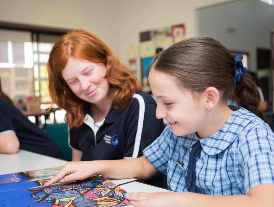 Two students engaging with Narragunnawali curriculum resources