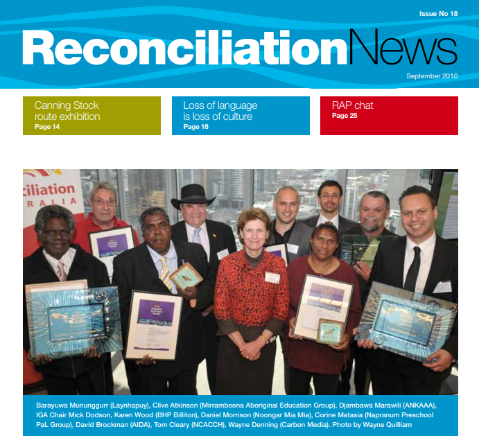 Cover of Reconciliation News magazine September 2010