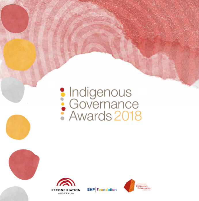Cover of Indigenous Governance Awards 2018 booklet.
