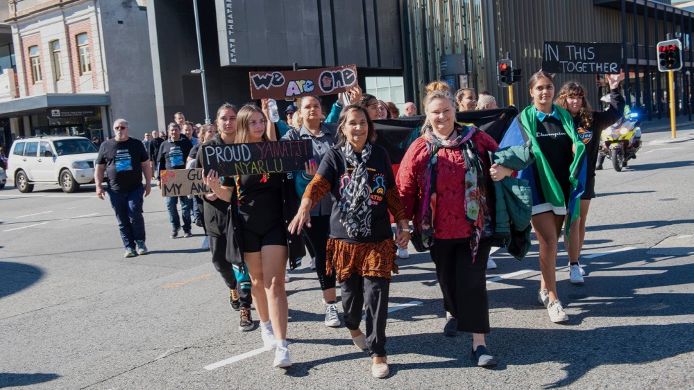 Group of women leading the Perth Reconciliation Walk