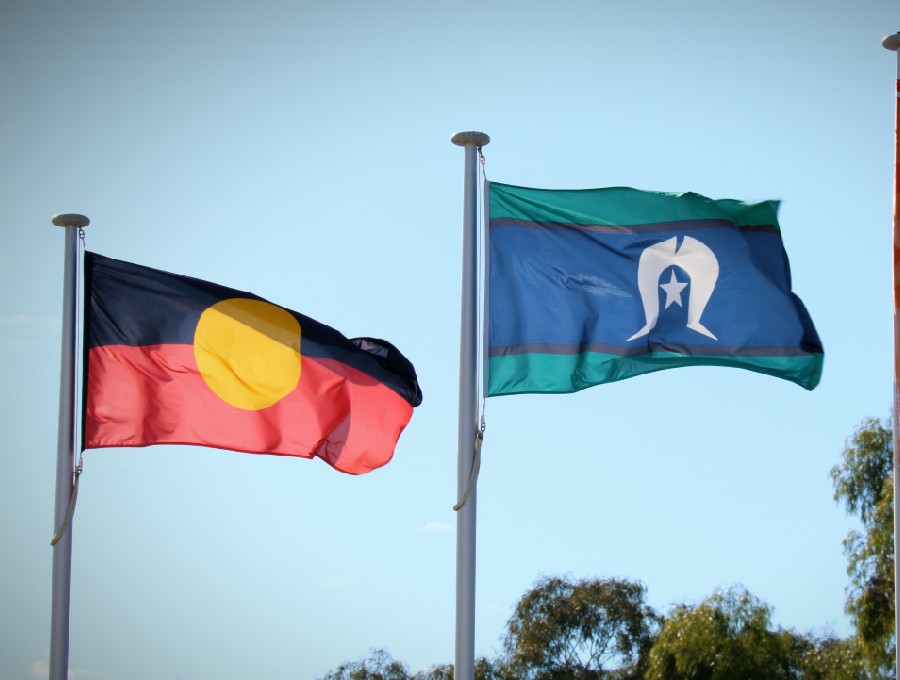 Aboriginal and Torres Strait Islander flags flying