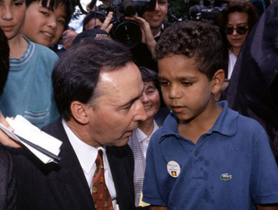 Paul Keating with young Aboriginal boy