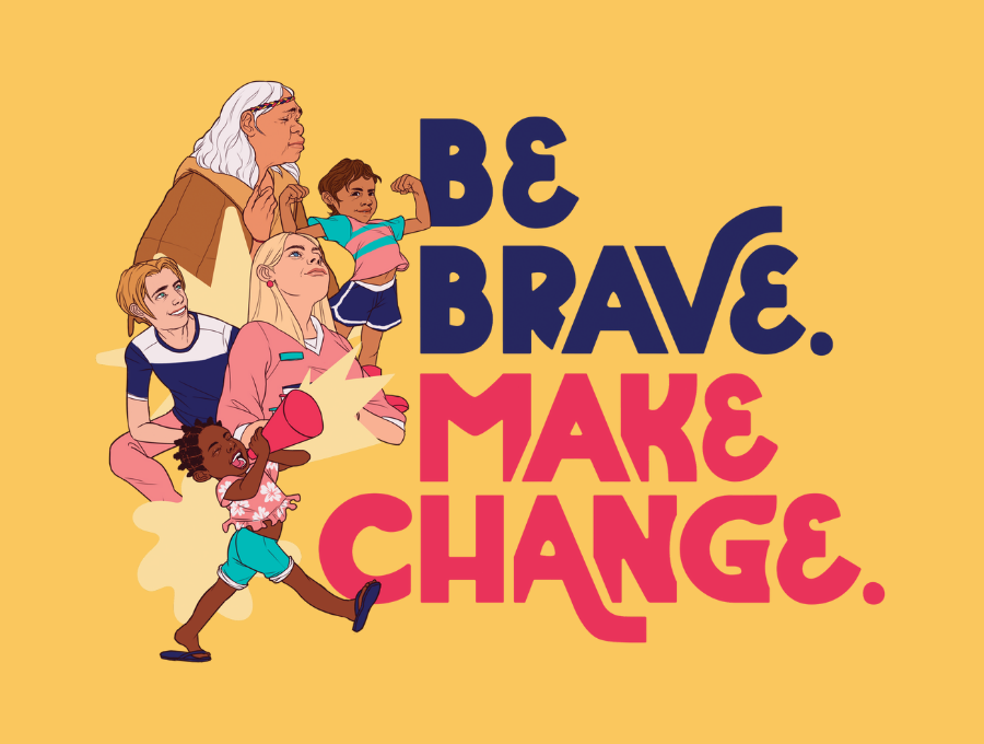 Image of National Reconciliation Week 2022 campaign mark, Be Brave Make Change.