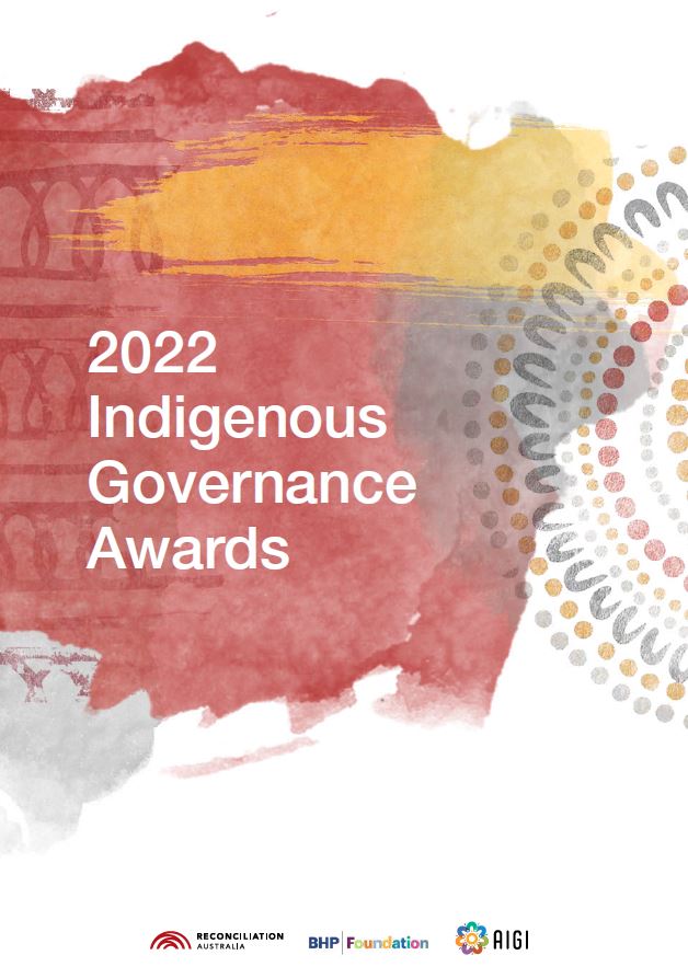 Cover of the 2022 Indigenous Governance Awards information booklet