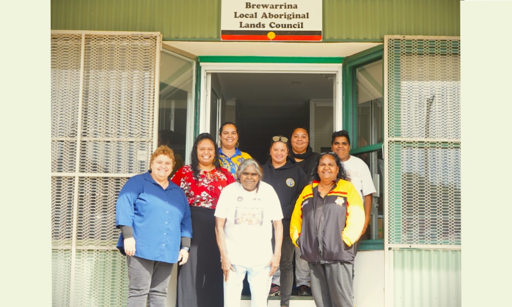 Eight members of Brewarrina Local Aboriginal Land Council's Womens Business group.