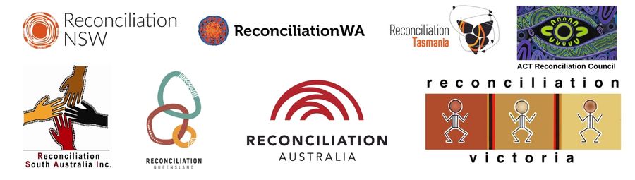 Logos of national, state, and territory reconciliation organisations.