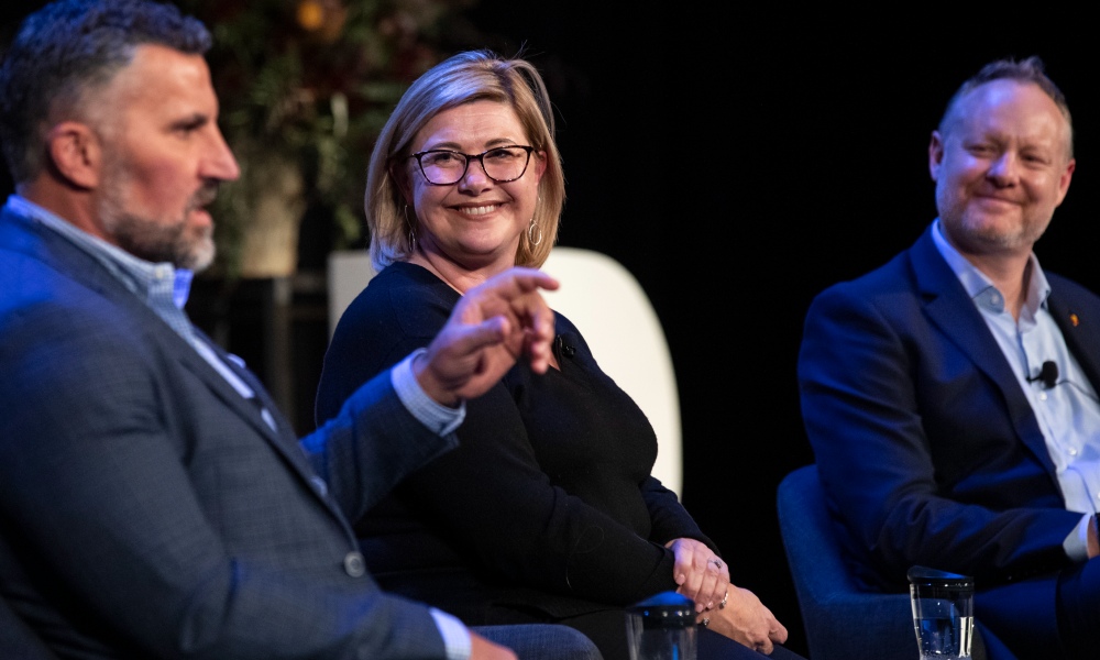 Jason Misfud, Claire Robbs and James Taylor speak at the 2022 RAP Conference. Photo by Joseph Mayers