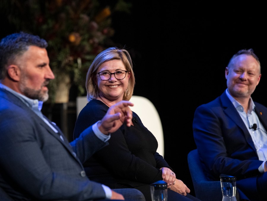 Jason Misfud, Claire Robbs and James Taylor speak at the 2022 RAP Conference. Photo by Joseph Mayers