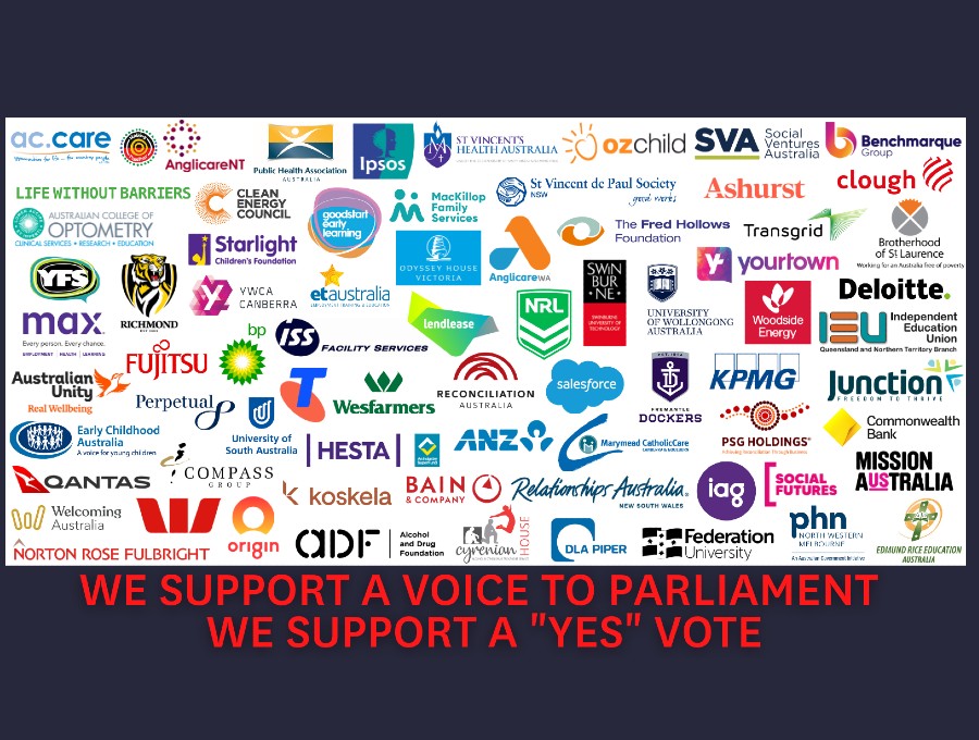 RAP partners logos showing combined support for a Voice to Parliament