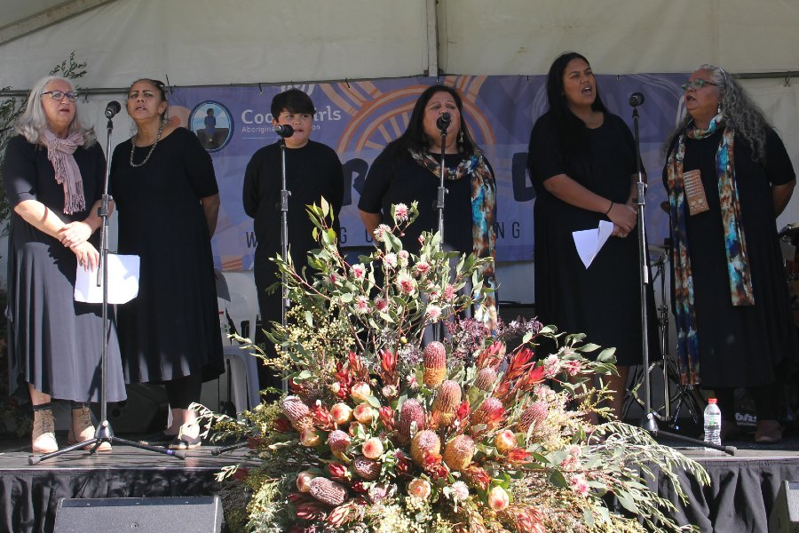Djinama Yilaga Choir performing at the Cootamundra Girls Aboriginal Corporation’s Sorry Day event on 27 May 2023. Photo: Reconciliation Australia