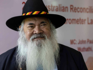 Senator Patrick Dodson at the 2022 Australian Reconciliation Barometer report launch.