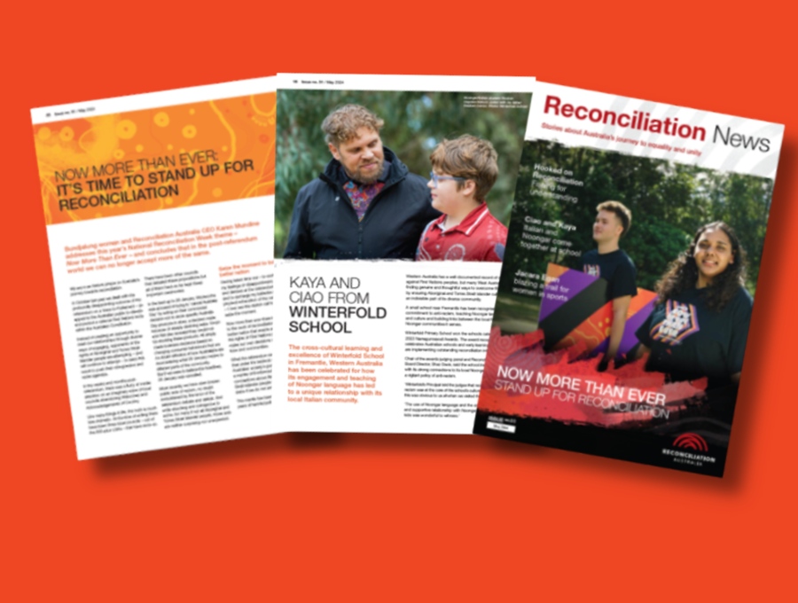 Image featuring three articles from Reconciliation News May 2024 edition.