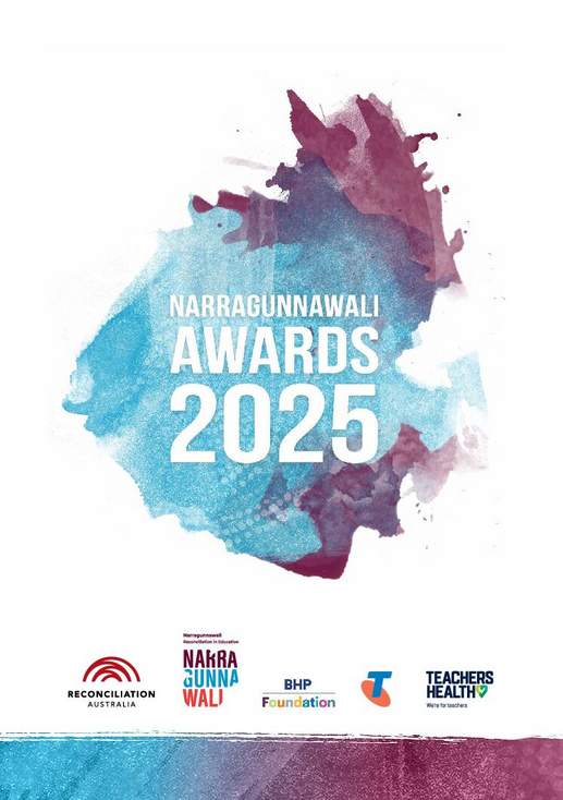 The front cover of the Narragunnawali Awards 2025 booklet